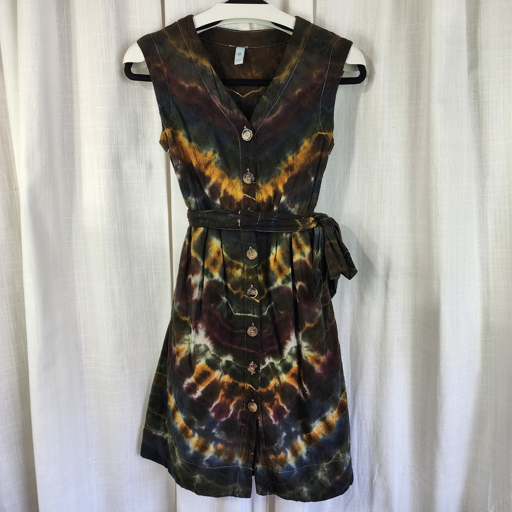 Tie-Dye Sleeveless Mini Dress